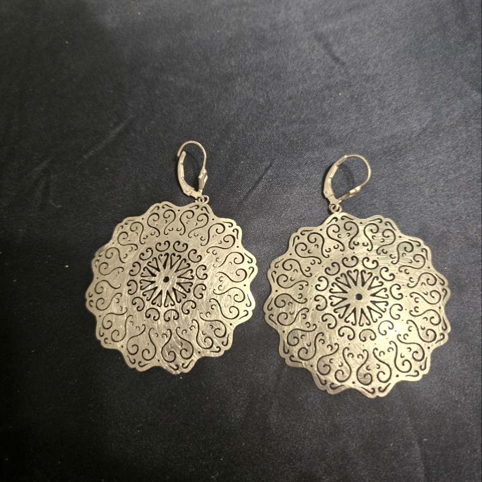 Elegant Silver Mandala Earrings 25$
